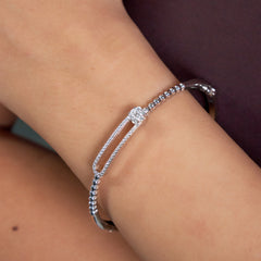 Silver Starlight Aura Bangle Bracelet For her