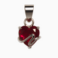 Silver Red Heart Love Pendant Set