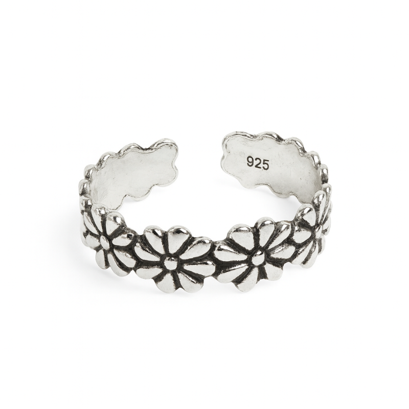 Silver Oxidised Dream Toe Ring