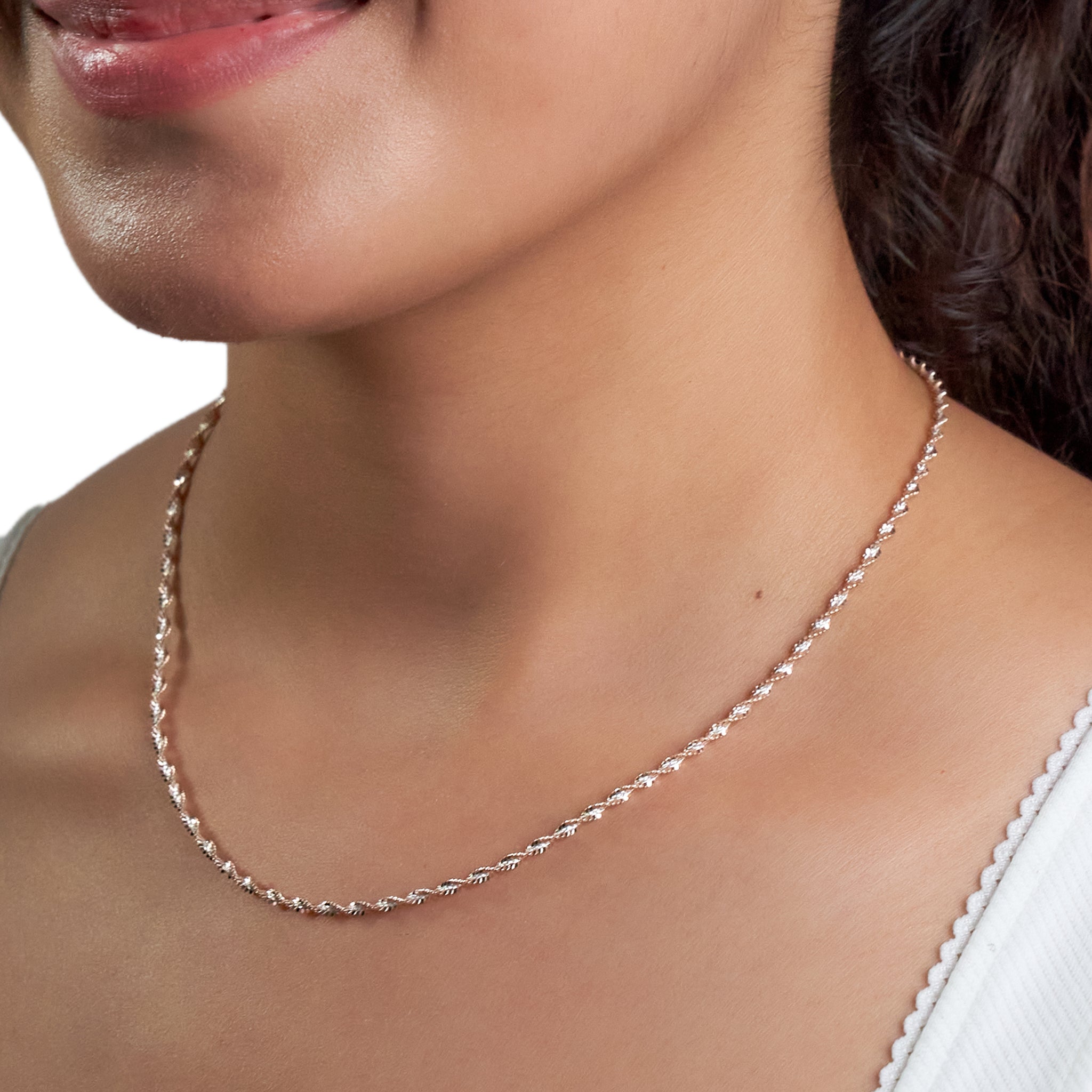 Rose Gold Twisted Curb Chain For Her