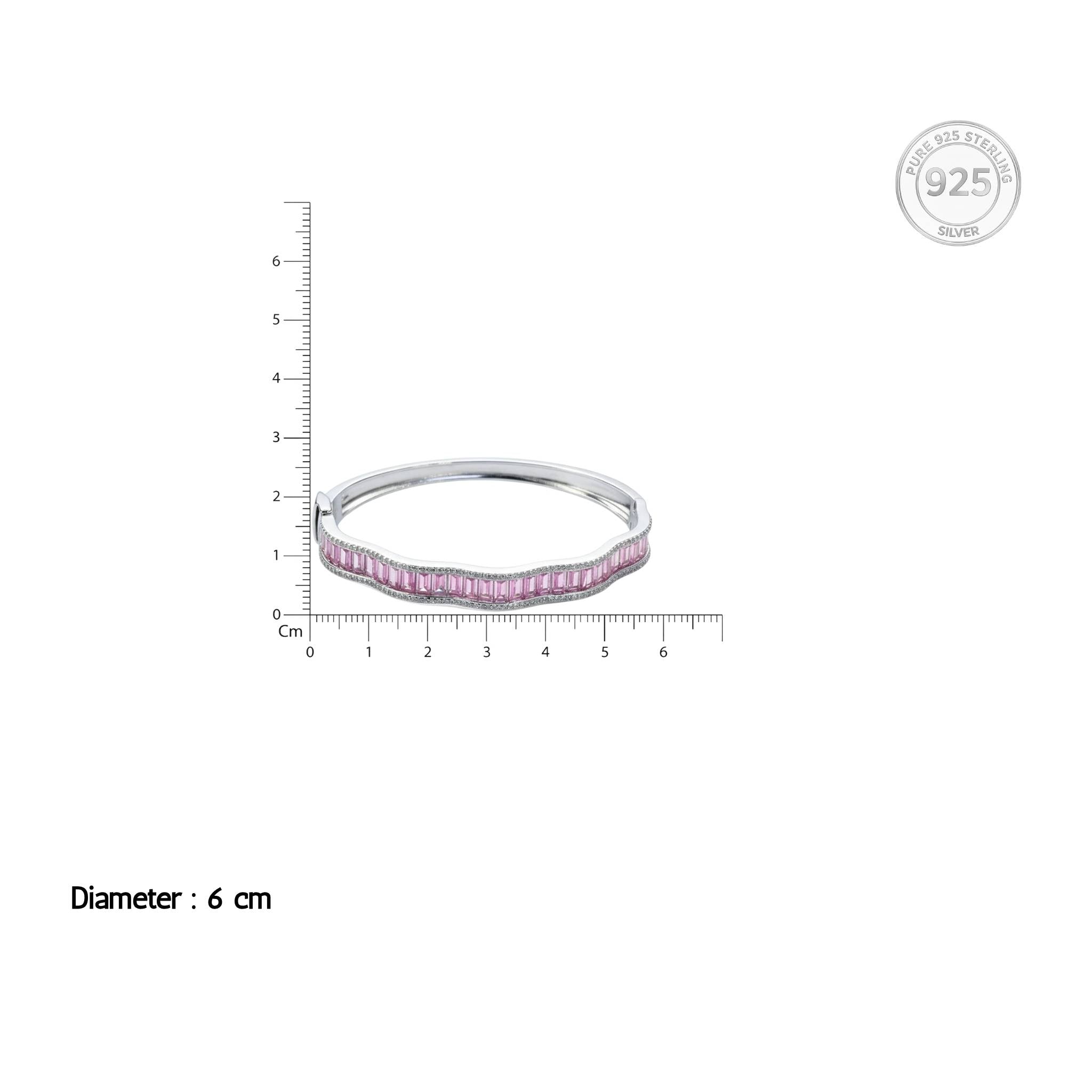 Pink Halo Wavy Solid Bracelet For Her