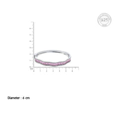 Pink Halo Wavy Solid Bracelet For Her