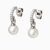 Silver Classy Earrings with Pearl Drop