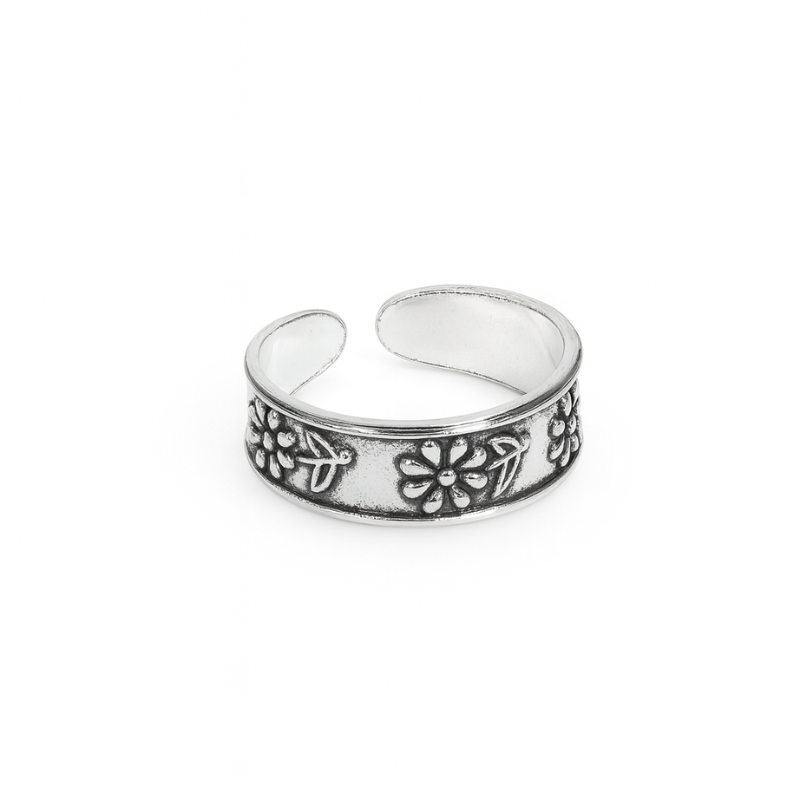 Silver Luxe Sunflower Toe Ring