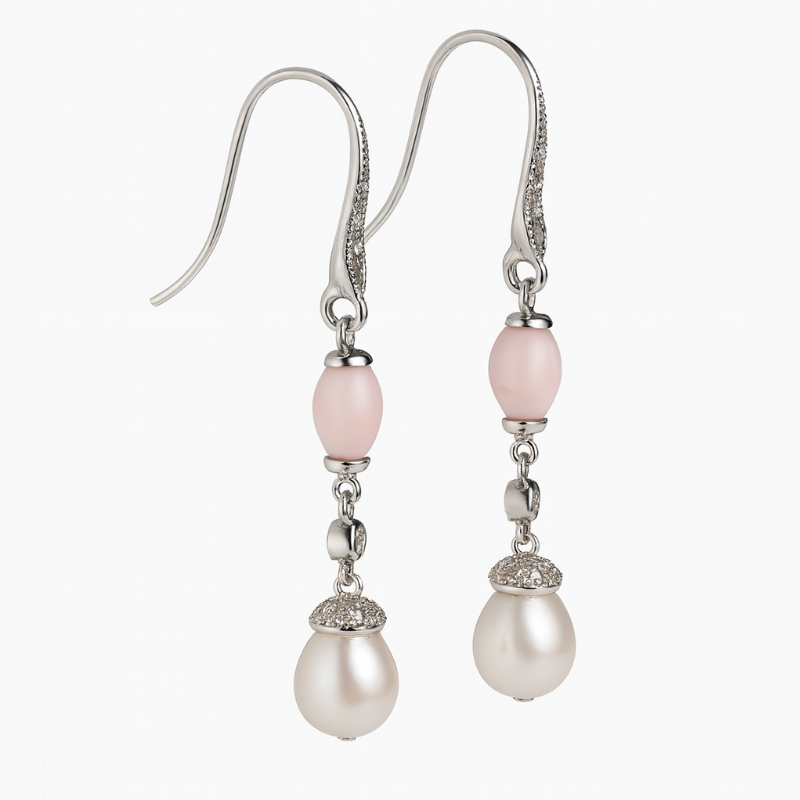 Silver Pearl Premium Hanging Earrings