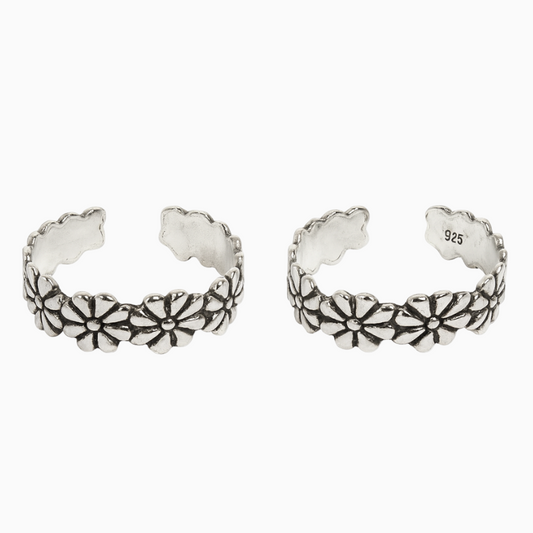 Silver Oxidised Dream Toe Ring