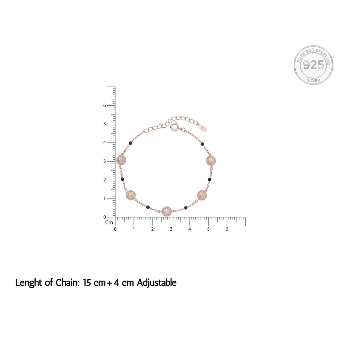 Rose gold Disco ball Chain Bracelet for her