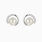 Silver Classy Pearl with Zircons Studs earrings