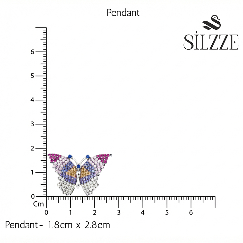 Silver Italian Fancy Butterfly set