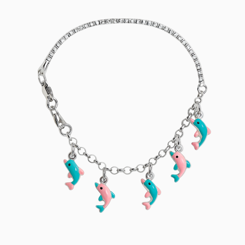 Dazzling Silver Hand Dolphine Bracelet