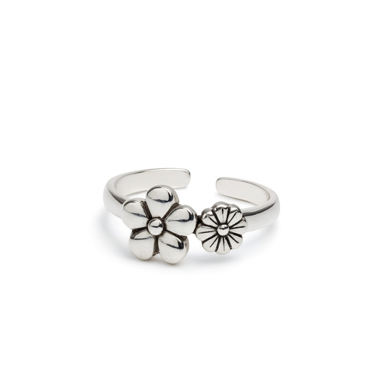 Silver Oxidised Nova Toe Ring