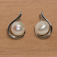 Silver Smooth Pearl Asian Earring