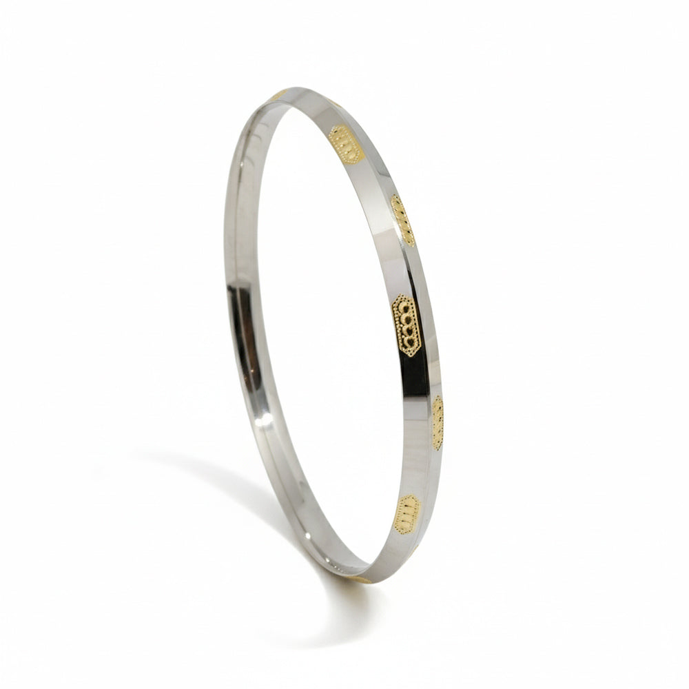 Silver Premium Gold polish Designer Unisex kada (bracelet)