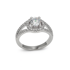 Silver Sparkling Solitaire Ring