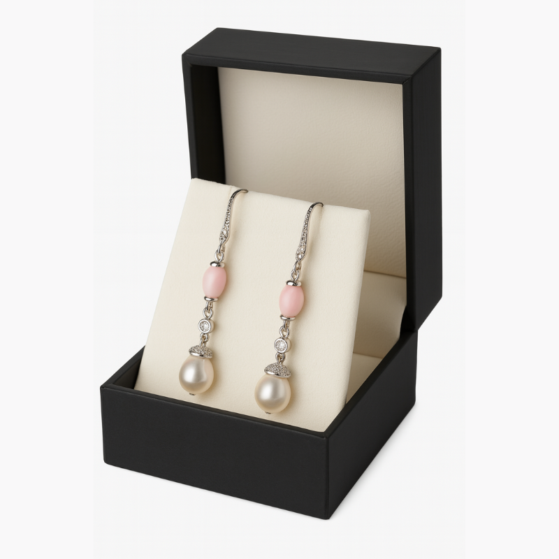 Silver Pearl Premium Hanging Earrings