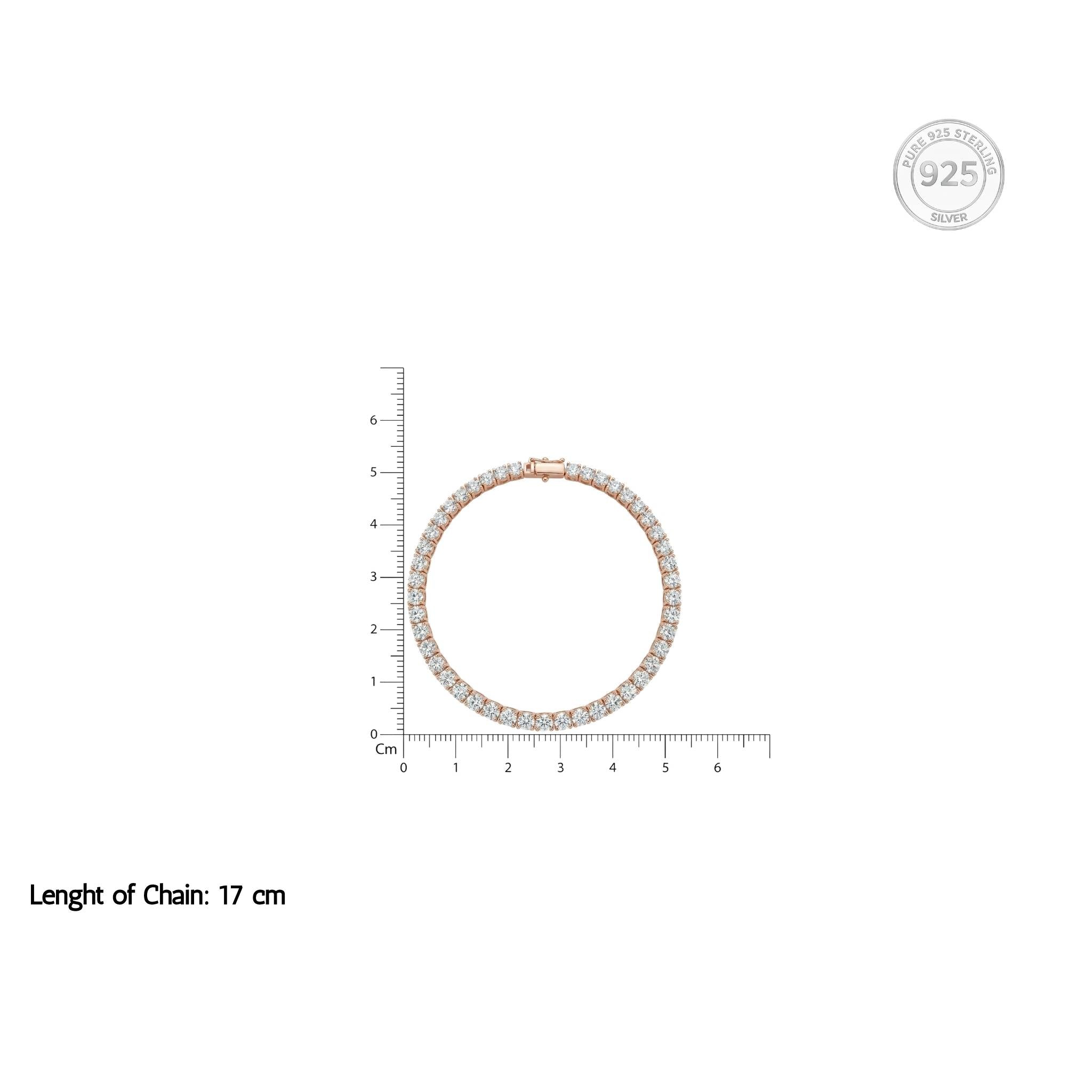 Princess Cut Rose Gold Tennis Bracelet