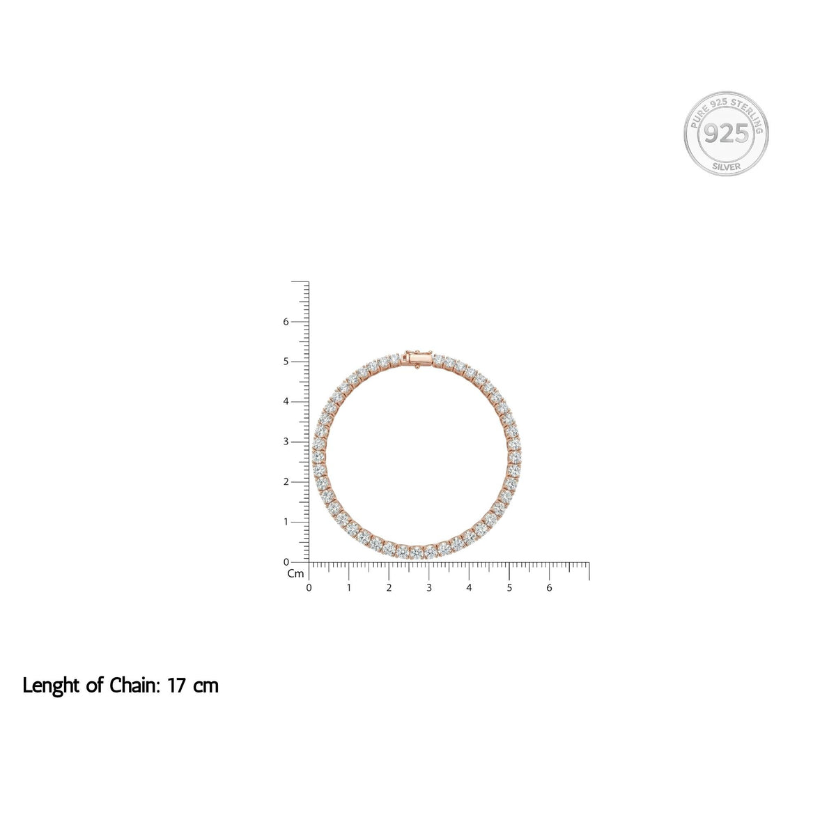 Princess Cut Rose Gold Tennis Bracelet
