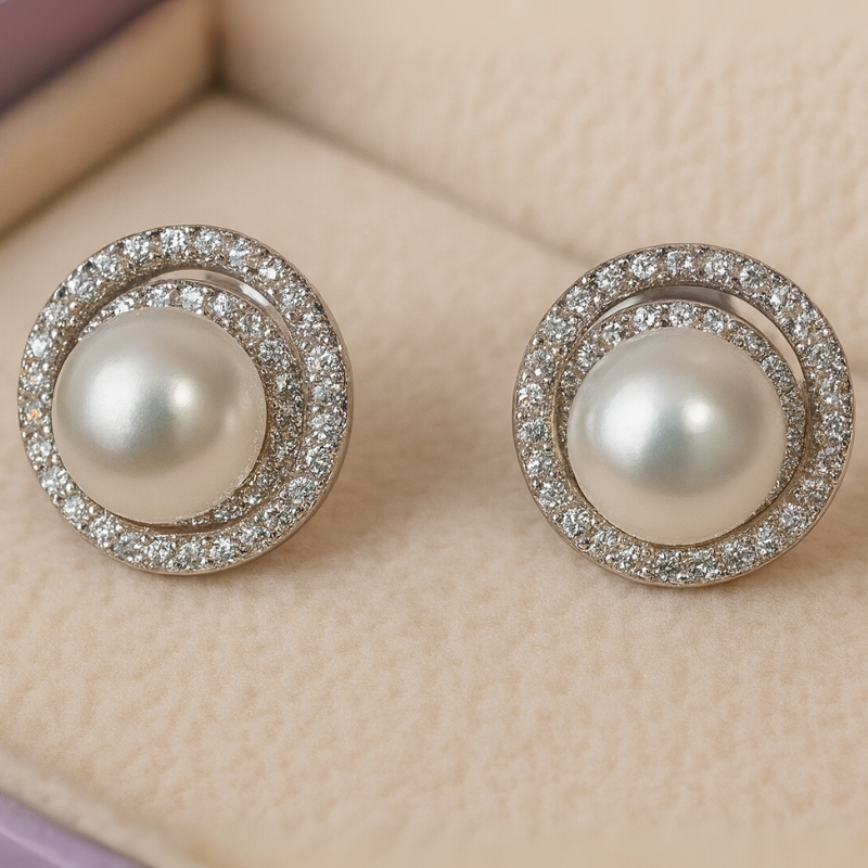 Silver Stylish Pearl studs Earring for Her