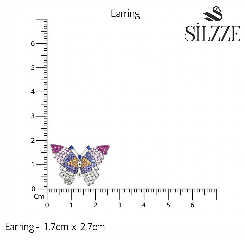 Silver Italian Fancy Butterfly set