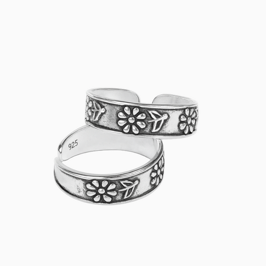 Silver Luxe Sunflower Toe Ring