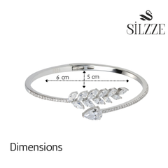 Silver Sparkling Laurel Leaf Bracelet For Her