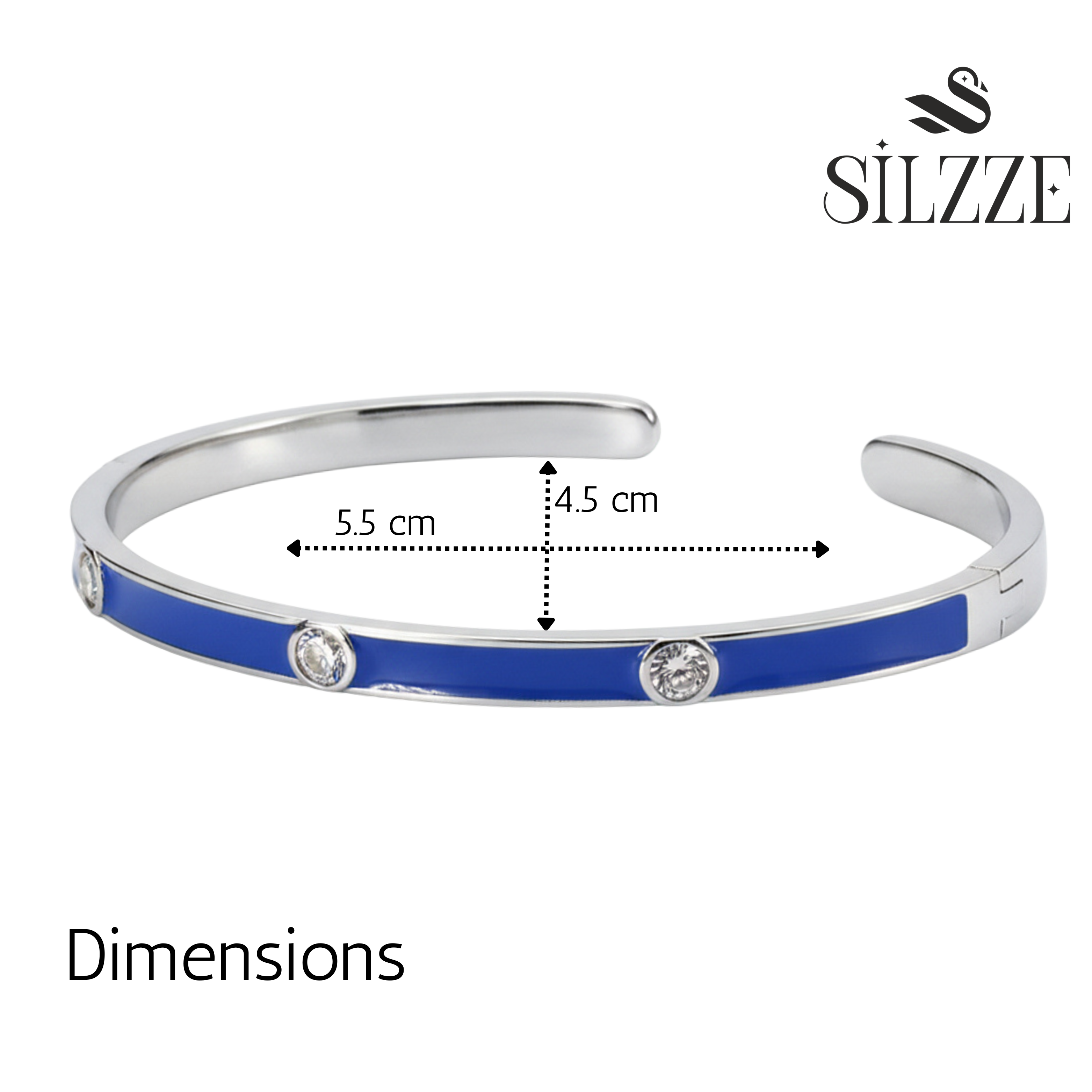 Silver Nautical Stream Blue Bracelet For Her