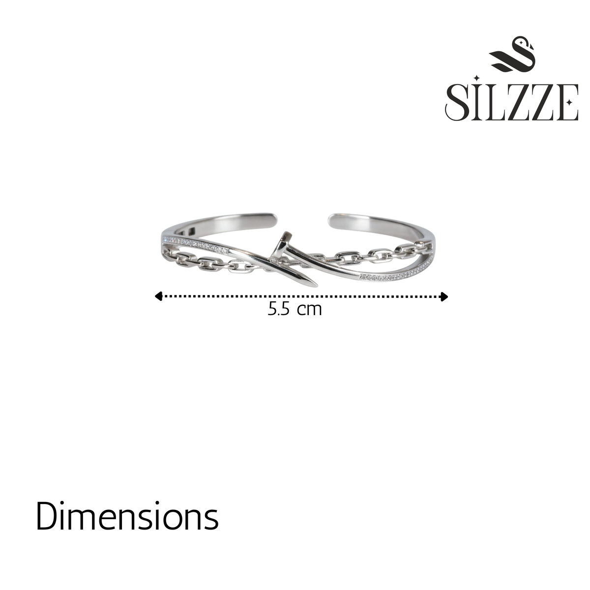 Silver Chic Nail luxe Bracelet For Her