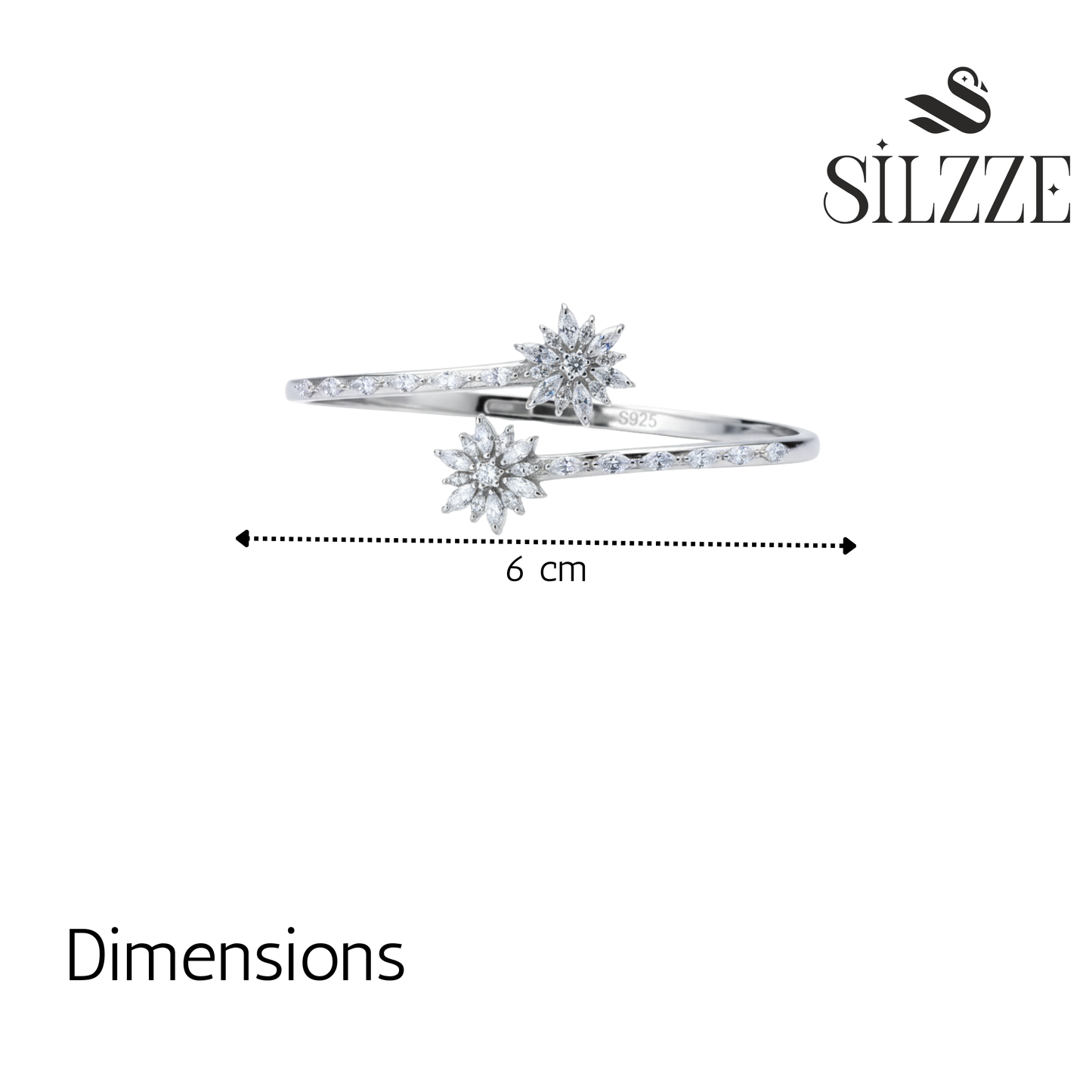 Silver Starlight Floral Bracelet For Her