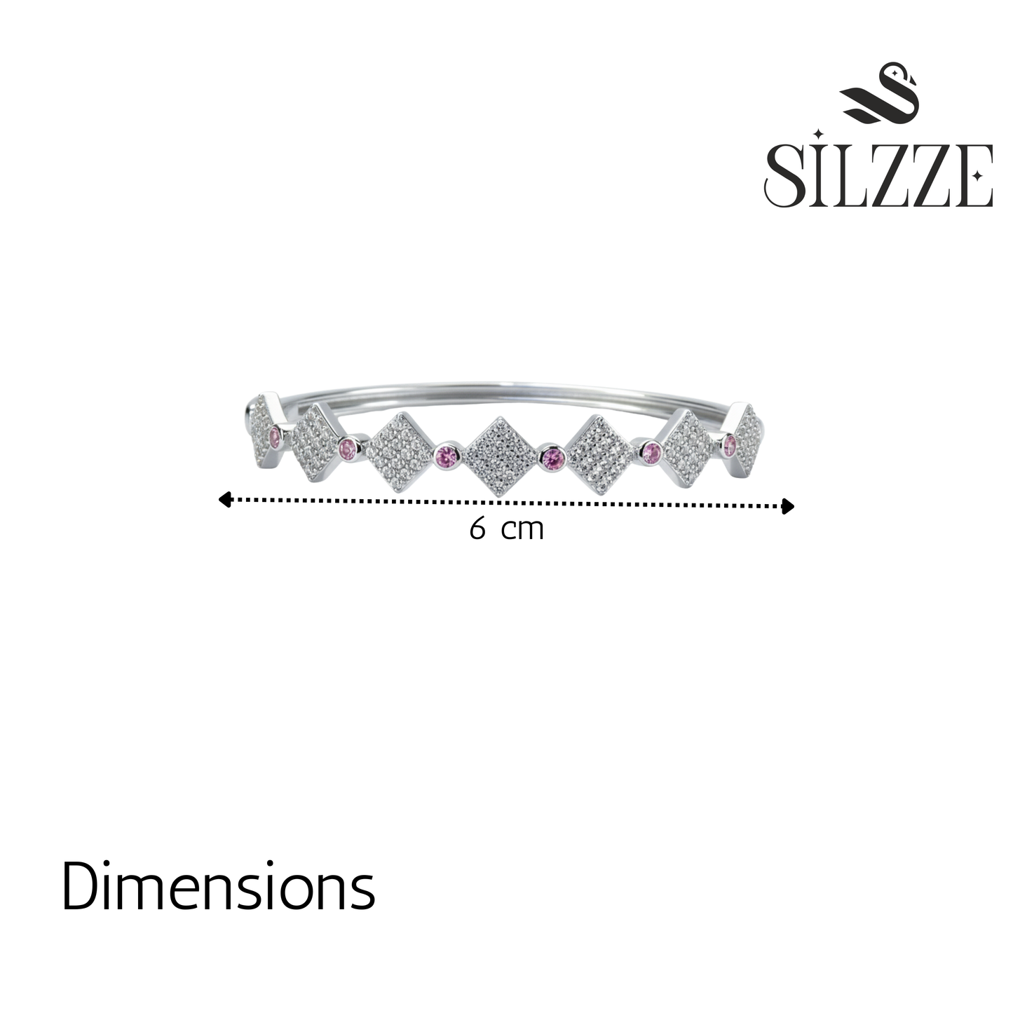 Silver Chunky Pave Bracelet For Her