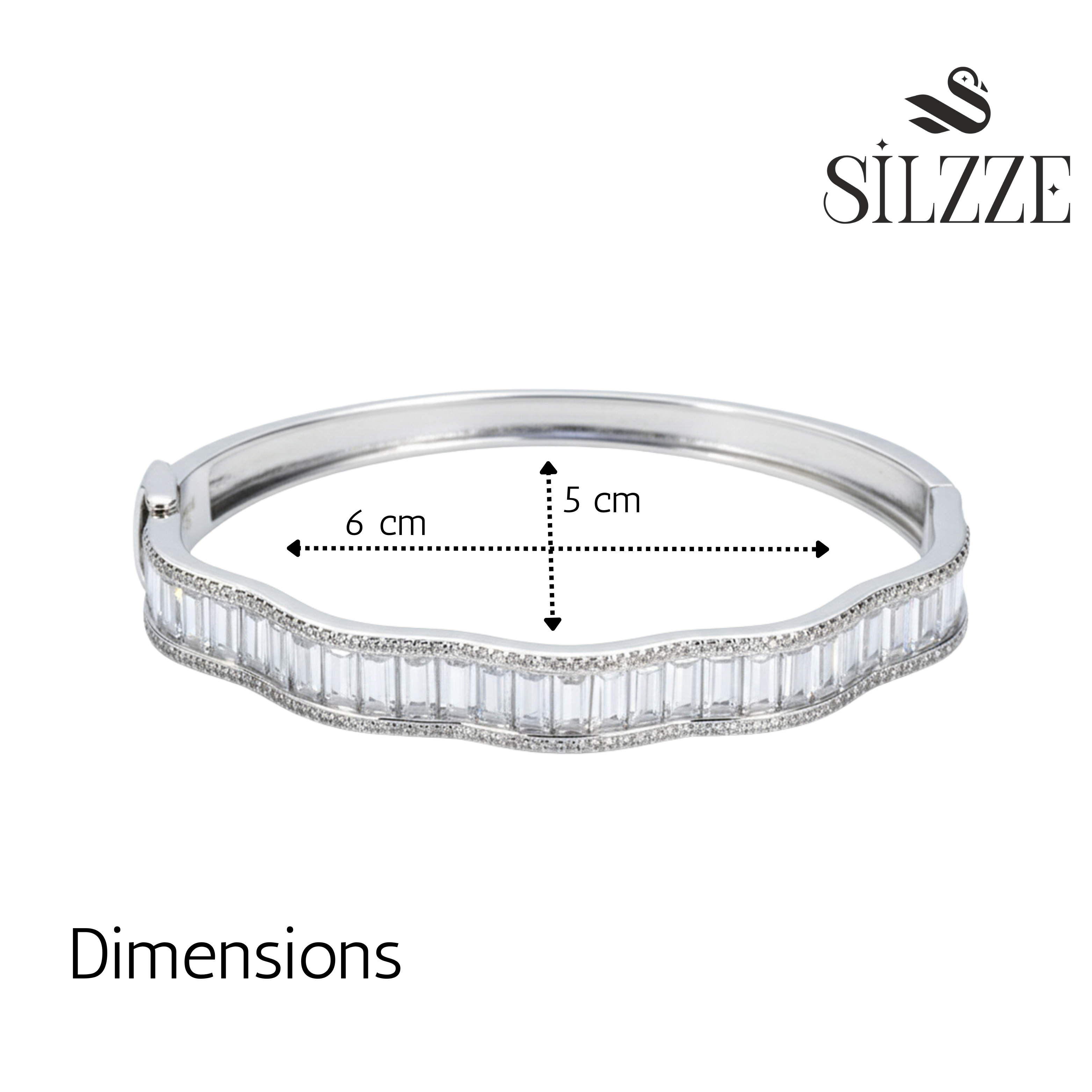 Silver The ethereal Waves Baguette Bracelet for her