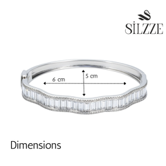 Silver The ethereal Waves Baguette Bracelet for her