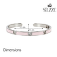 Silver Pink Enamel Open Bracelet