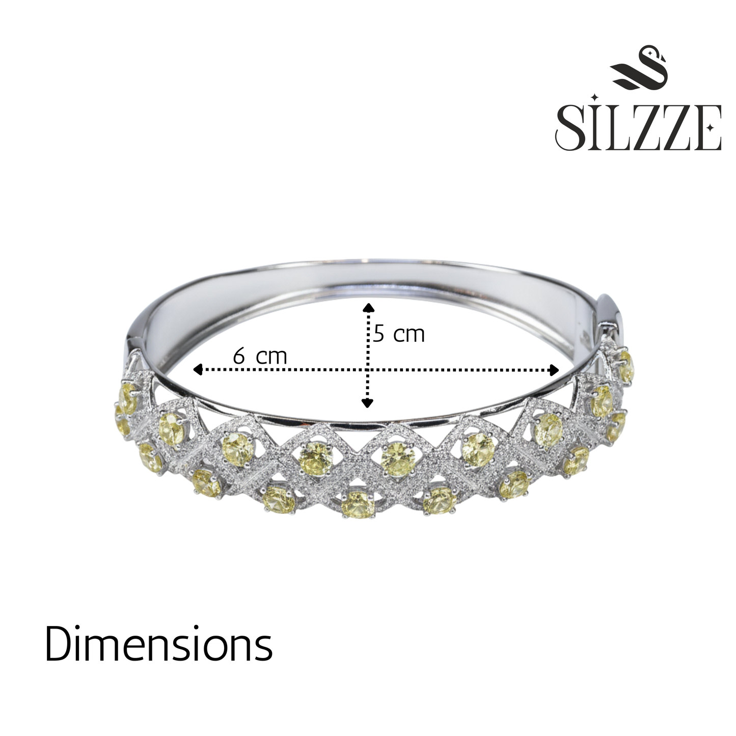 Silver Lattice Yellow Bracelet For Her