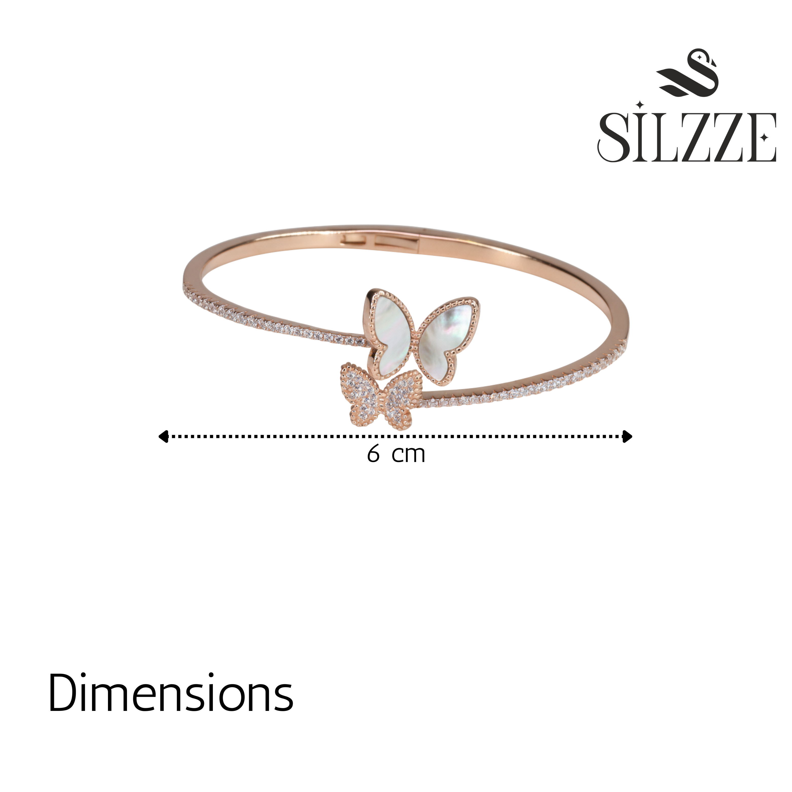 Rose Gold Open Cuff Butterfly Bracelet