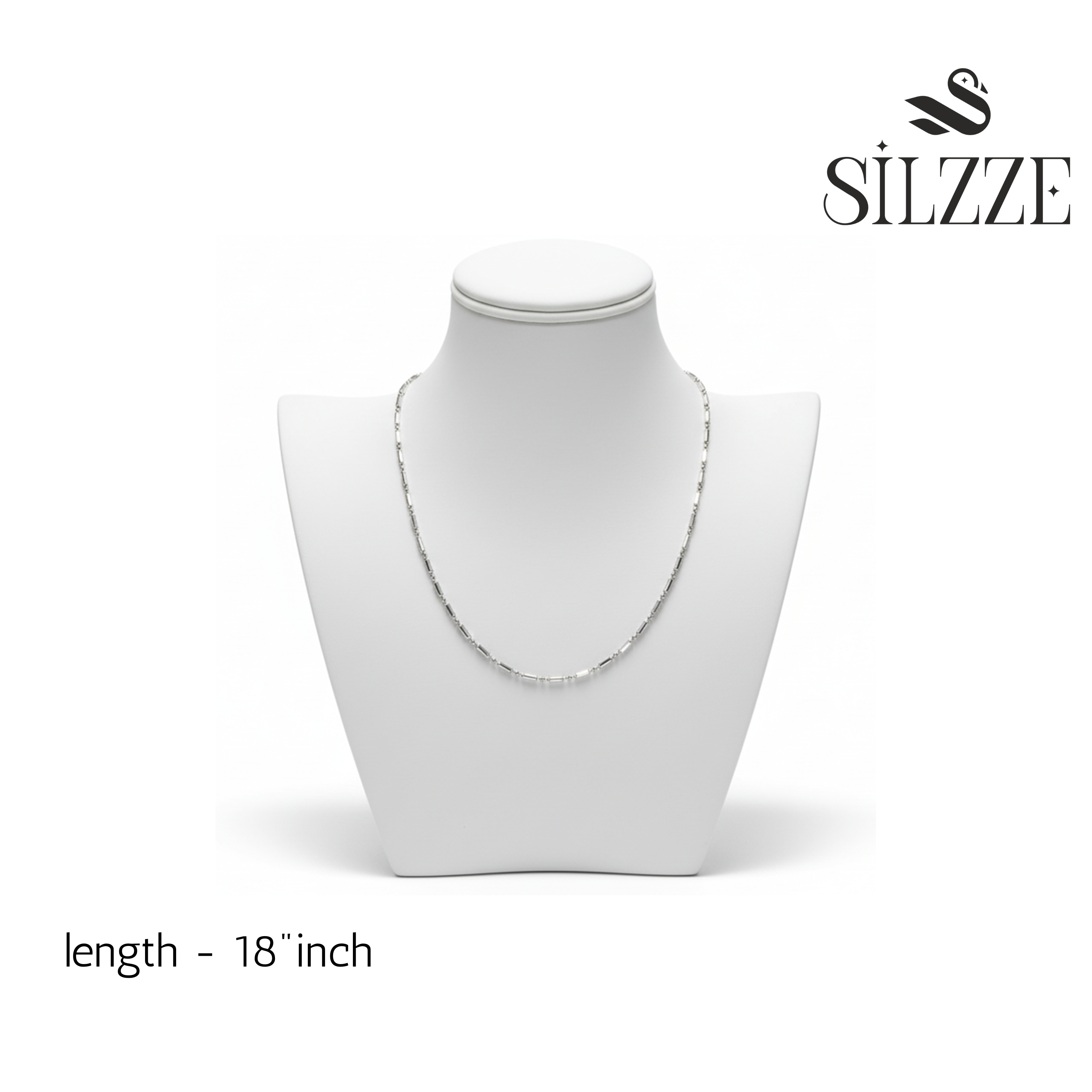 Silver Beads and Bar Chain For Her