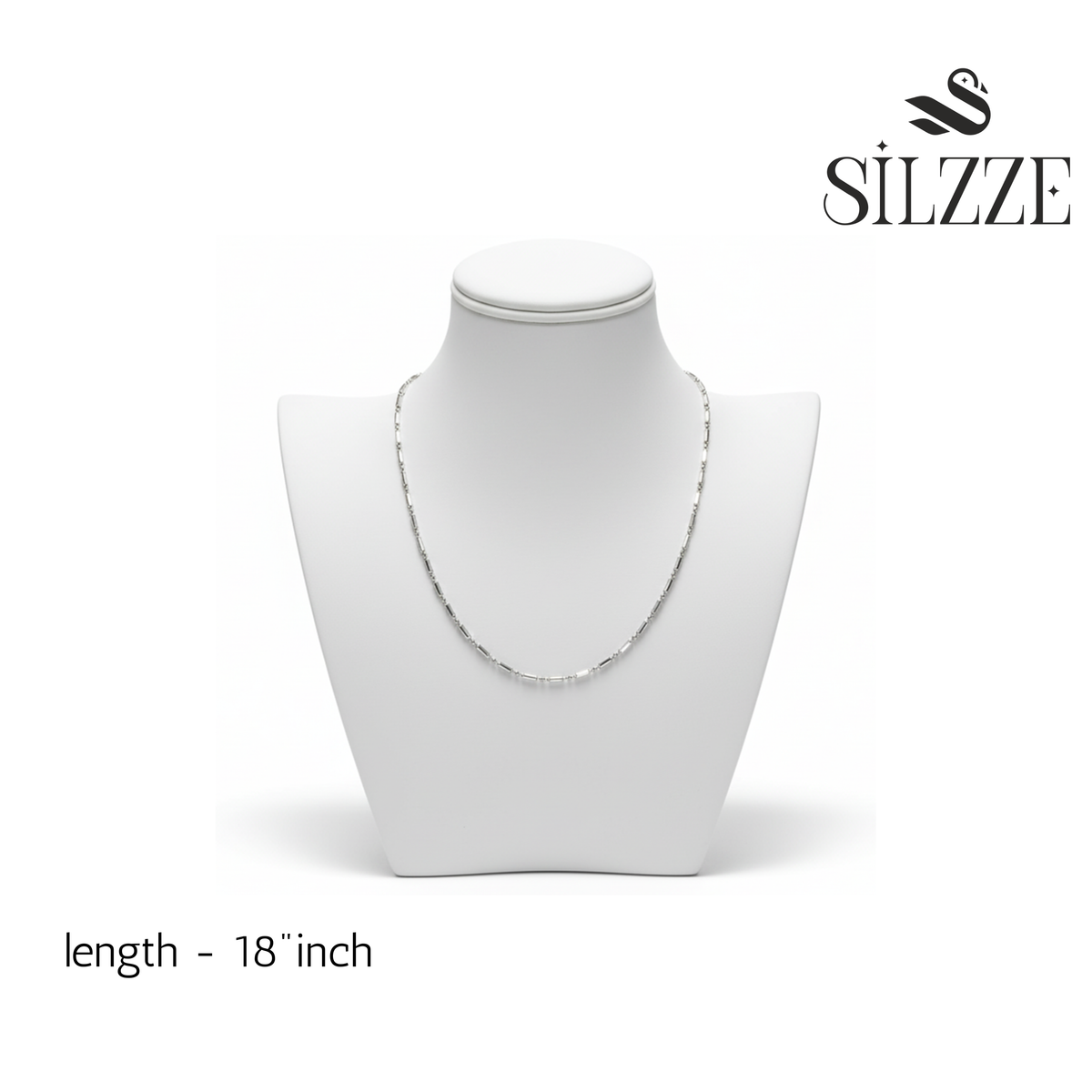 Silver Beads and Bar Chain For Her