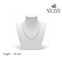 Silver Beads and Bar Chain For Her