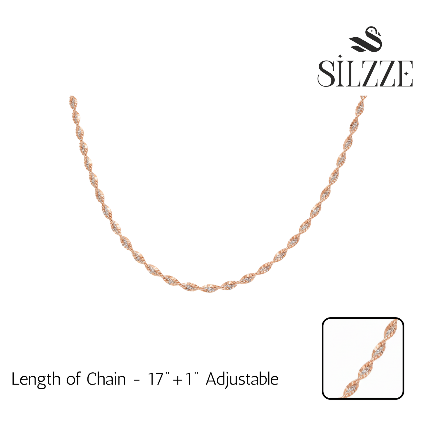 Rose Gold Twisted Curb Chain For Her