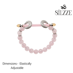 Silver Pink Bar and Brads Bracelet For Her