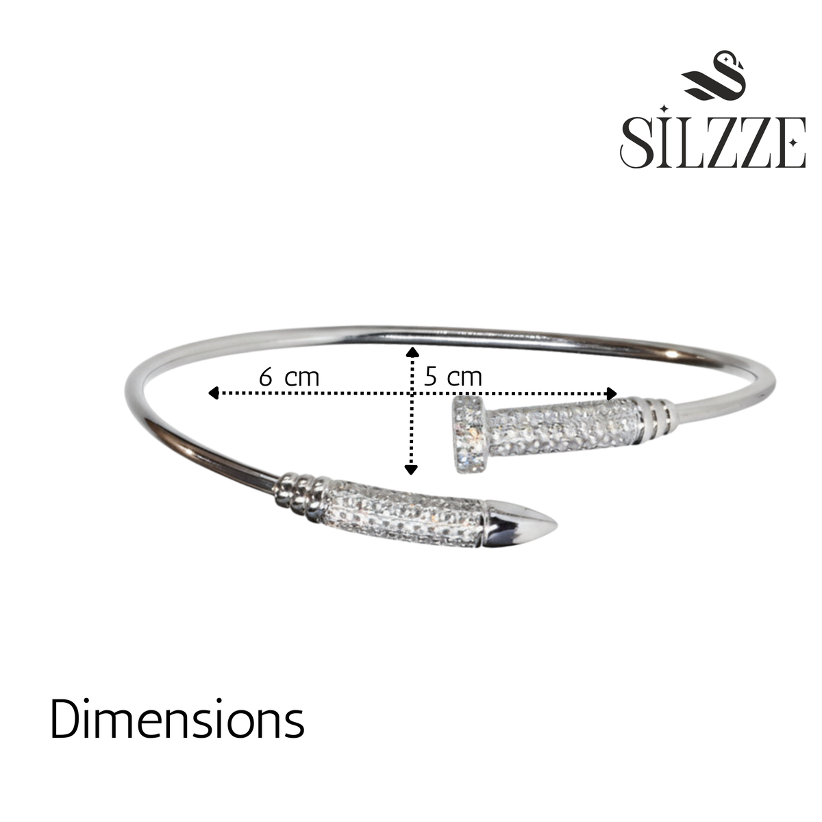 Silver Nail Cuff Hand Bracelet for Her
