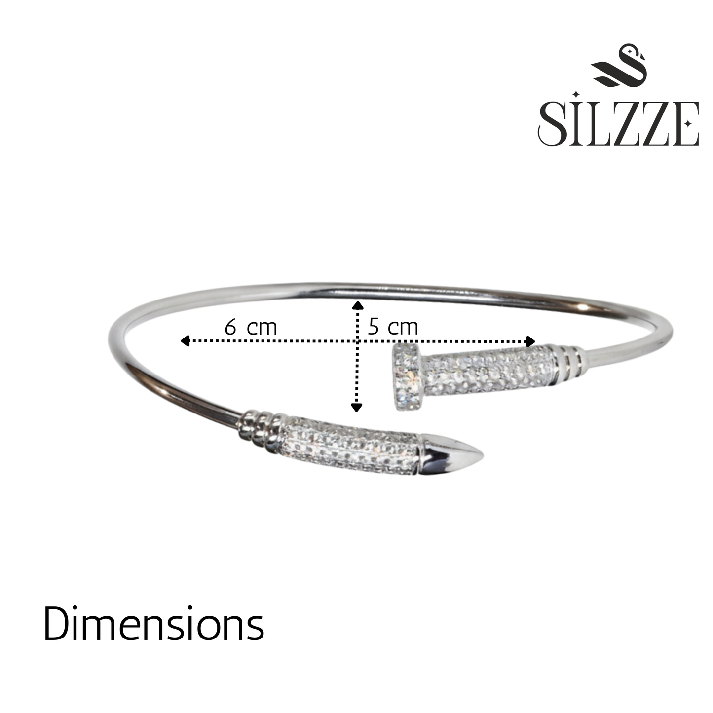 Silver Nail Cuff Hand Bracelet for Her