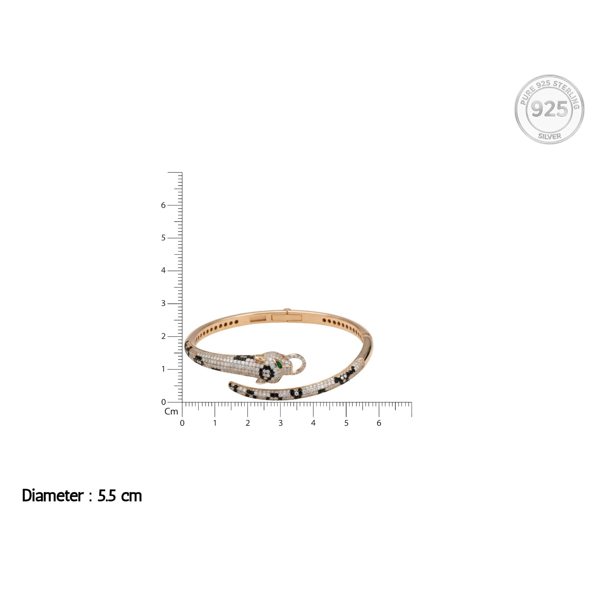 Rose Gold Jaguar Head Hinged Bracelet For Her