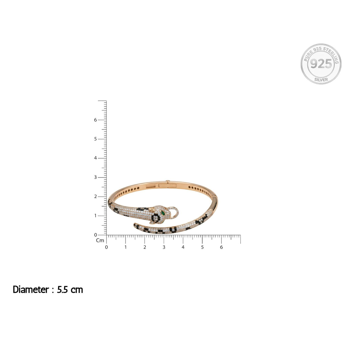 Rose Gold Jaguar Head Hinged Bracelet For Her