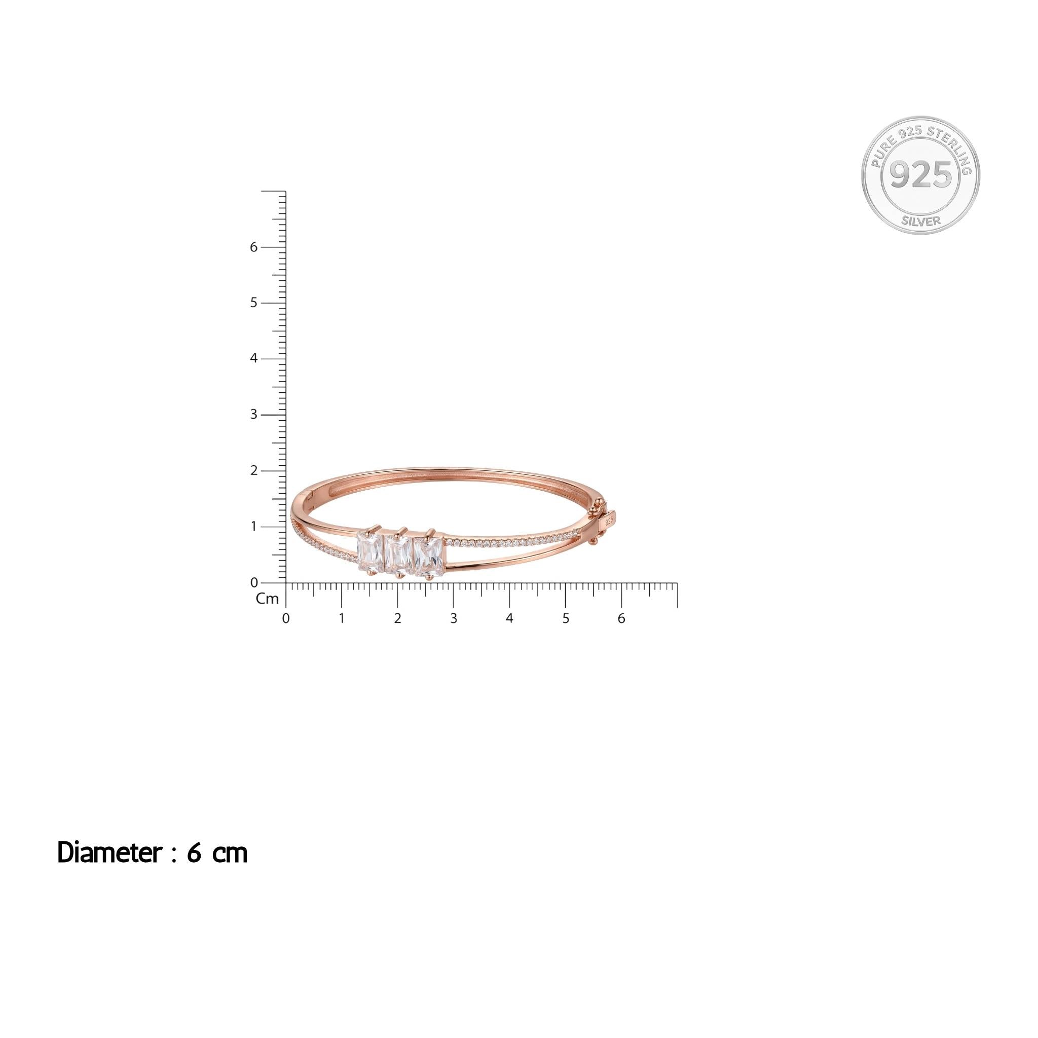 Rose gold Fine Trinity cut Bracelet for her