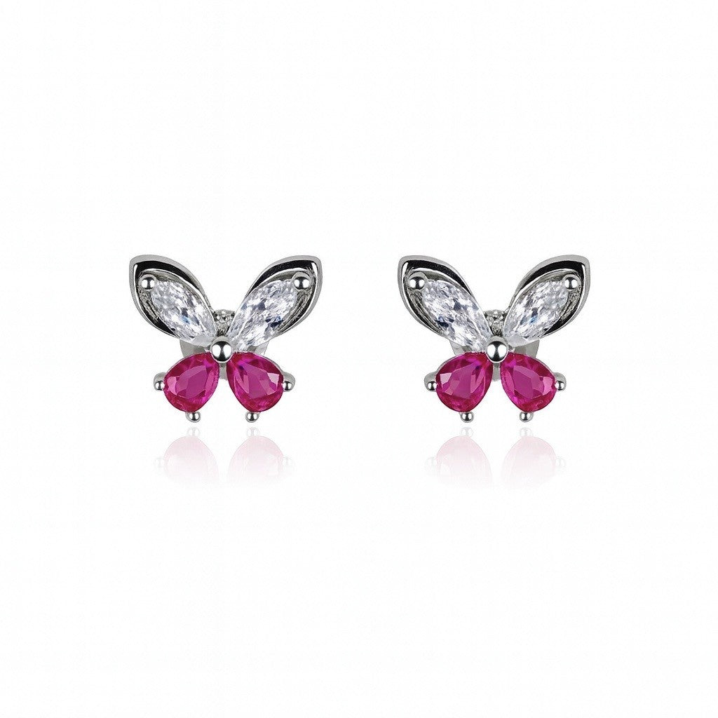 Silver Dainty Butterfly & Starburst Pendant Set