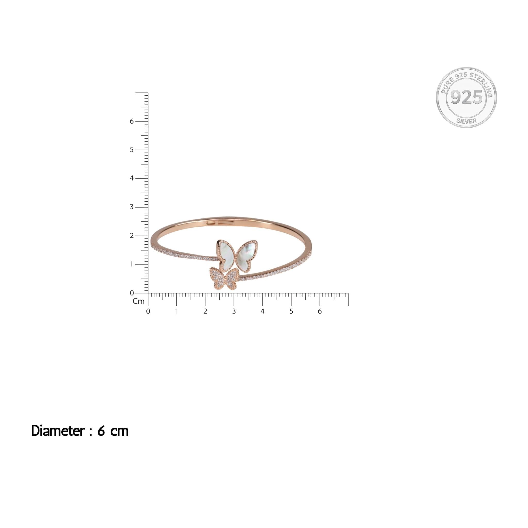 Rose Gold Open Cuff Butterfly Bracelet