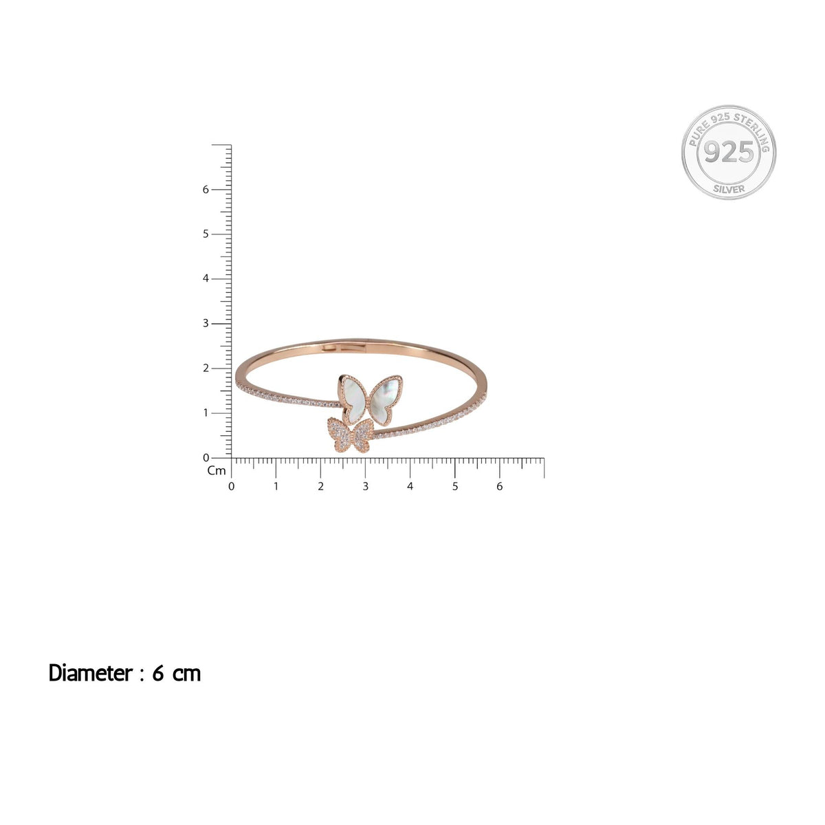 Rose Gold Open Cuff Butterfly Bracelet