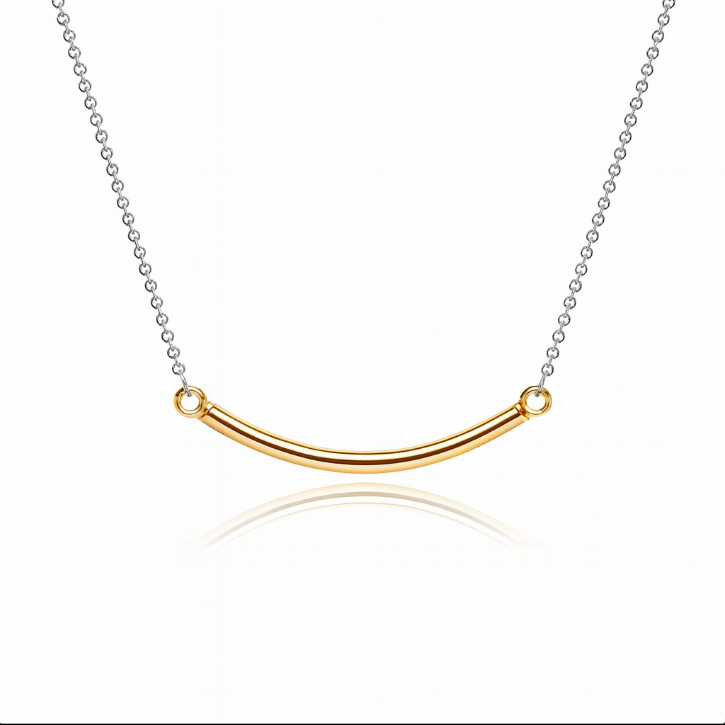 Silver Golden Arc Chain pendant