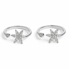 Silver white zircon studded Toe Ring