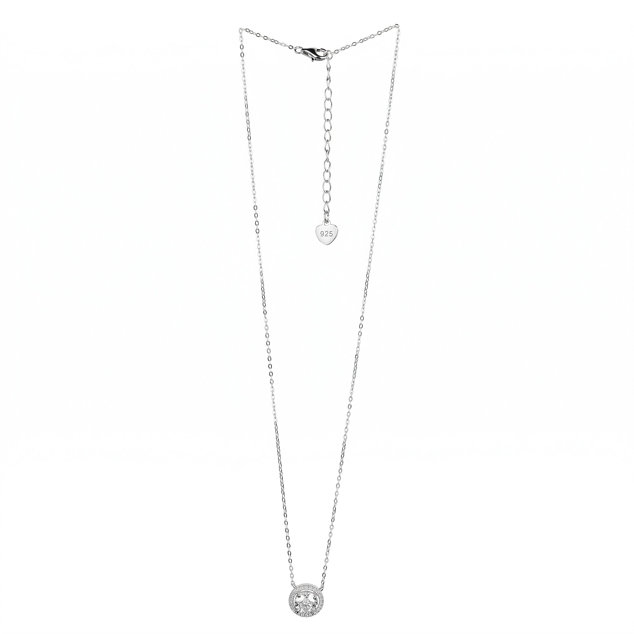 Silver Halo Classic Solitaire Pendant